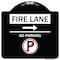 Signmission Fire Lane No Parking Heavy-Gauge Aluminum Architectural Sign, 18" x 18", BW-1818-24011 A-DES-BW-1818-24011 - alternate 1